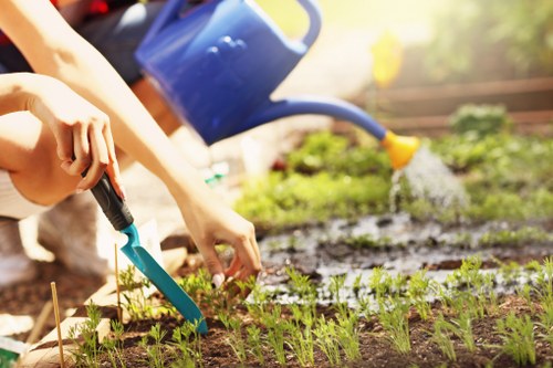 Landscape gardening in Mile End with a modern urban garden layout